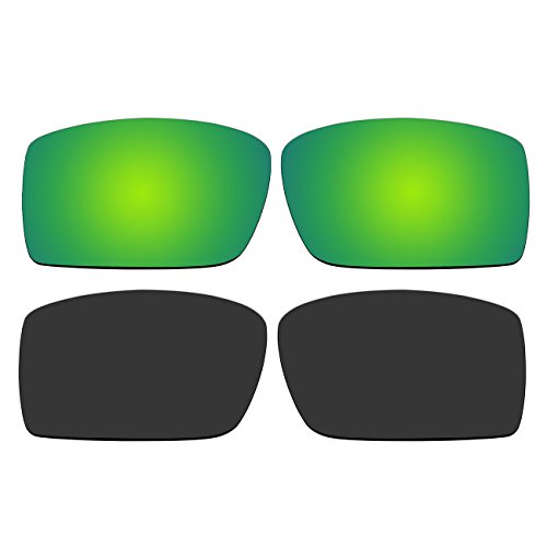 ACOMPATIBLE Replacement Polarized Emerald Green and Black Lenses for Oakley Gascan Sunglasses