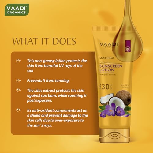 Vaadi Herbals Sunscreen Lotion SPF-30, 110g (Pack of 3)