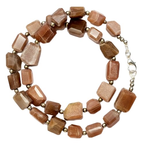 Collier en pierre de lune chocolat aux vertus curatives et bien-être