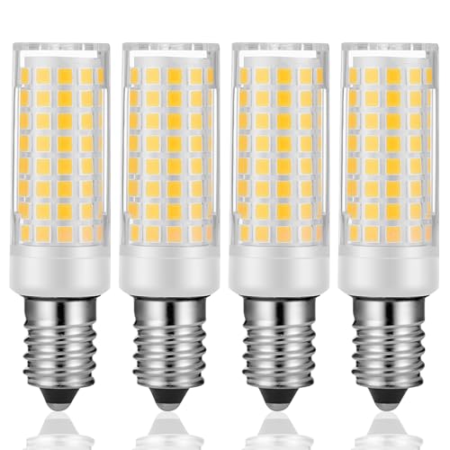 E14 LED Glühbirne Sockel 5W-50W Halogen Glühbirne äquivalent - AC220V-240V für Kühlschrank, Dunstabzugshaube, Nähmaschine, Tischlampen, Hängelampen, Wandlampen, Deckenlampen (4Stück Kaltweiss 6000k)