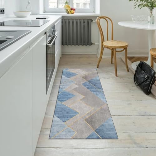Alfombra de pasillo para evitar resbalones con base lavable y protectora gris 5