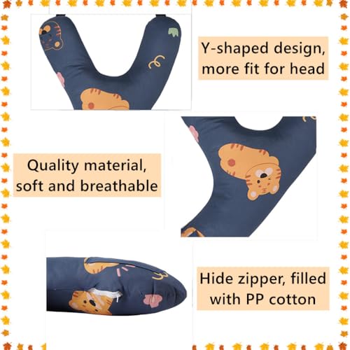 Image of SIQITECHNO Car Travel Pillow H-Shape Seat Pillow Kids Adults Soft Neck Pillow Breathable Head and Body Support Pillow Car Aircraft Sleeping Cushion for Long Journey Road Trip