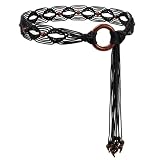 WHIPPY Boho Braided Belt for Women Western Belt With Hand-Woven Wax Rope Country Tassel Belts for Dress, 2' Wide, Black