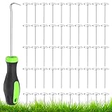 Piquetas de jardín en forma de G – 50 estacas de metal duraderas, anclaje de plantas de 15 cm, herramienta versátil para paisajismo al aire libre, fácil instalación con estabilidad duradera | Césped