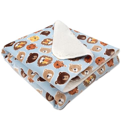Image of Baby Essentials Sherpa Fleece Baby Blanket 35x30 - Super Soft, Warm Reversible Baby Blankets for Newborns, Infants, Toddlers, and Nursery