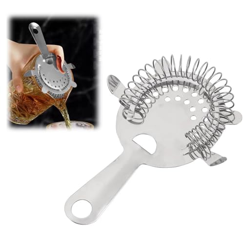 Barsieb Cocktail Edelstahl,Cocktail Sieb,Feines Cocktailsieb,Sieb Klein,Barsieb,Hawthorne Strainer Cocktailshaker,Strainer Passend Auf Alle Shaker, Hochwertiges Barzubehör