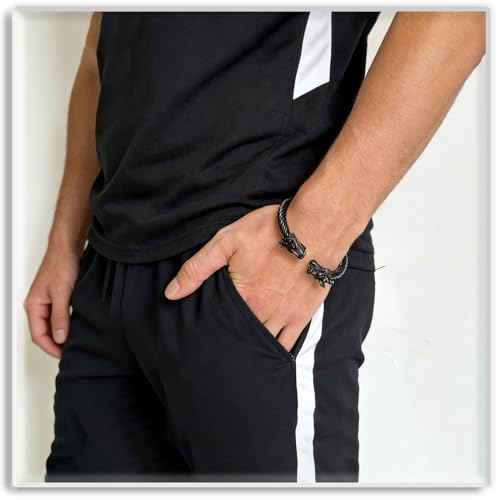 Pulsera Abierta Dragón para Hombre en Acero Inoxidable miniatura 6