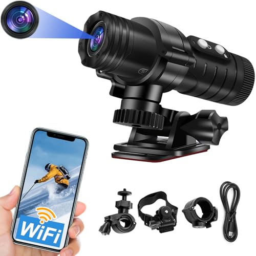 SecuraLen Action Cam, WiFi Telecamera Moto, HD 1080P & Angolo Ampio di 120° Action Cam Moto,...