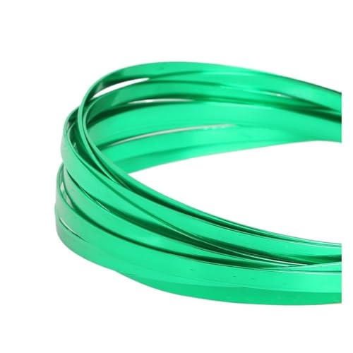 Alambre de aluminio Alambre plano de aluminio 5 mm x 1 (3,0 ancho grosor), alambre metal blando for floristería, for bisutería, accesorios y manualidades(Dark green)