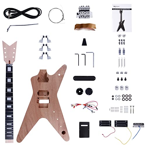 Leo Jaymz Diy Electric Guitar Kits With Mahogany Body And Neck - Ebony Fingerboard And All Components Included (Ml) #TOP10