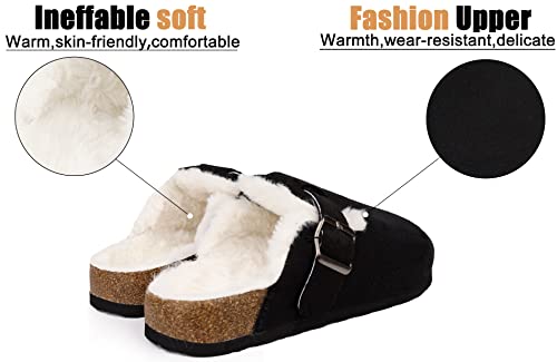 Image of MAIITRIP Women's Wide Orthotics Cork Clogs Slippers With Arch Support For Plantar Fasciitis,Fur Lined Orthopedic Indoor /Oudoor House Shoes With Adjustable Buckle For Flat Feet