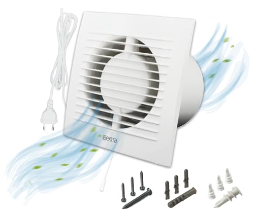 H&C VENT Ø 100mm Badlüfter mit Stecker mit Schalter -1,5m │ Bad Ventilator IPX4 15W 100m³/h 32dB │ Abluftventilator Für Badezimmer Küche Garage Gewächshaus Growzelt WC Fan│ Lüfter Wand Decke Fenster H&C VENT Ø 100mm Badlüfter mit Stecker mit Schalter -1,5m │ Bad Ventilator IPX4 15W 100m³/h 32dB │ Abluftventilator Für Badezimmer Küche Garage Gewächshaus Growzelt WC Fan│ Lüfter Wand Decke Fenster