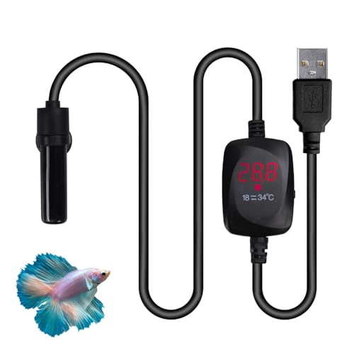 Mini riscaldatore per Acquario da 10 W, riscaldatore ad Immersione, Barra riscaldante con Protezione da surriscaldamento, 5 V/2 A, USB, riscaldatore ad Immersione in Ceramica per Acqua salata e Dolce