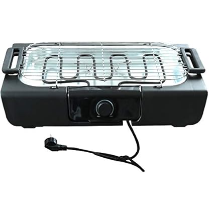 Slabo elektrischer Tischgrill BBQ Grill Balkongrill Partygrill Elektrogrill E-Grill | regelbare Heizstufen mit Thermostat | elektrisch 2000 Watt | inkl. Grillrost & Metall-Auffangschalen - SCHWARZ – Bild 8