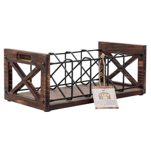 Farm In Cd Storage Holder, 5-Slot Farmhouse Industrial Cd & Dvd Storage Rack With Handles thumb #5