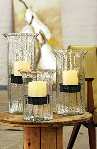 Kalalou Small Ribbed Glass Candle Cylinder, One Size, Brown #TOP4