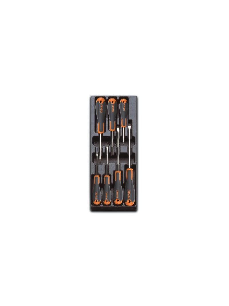 Beta T221 7 Piece Slotted/Phillips Screwdriver Set in Plastic Module Tray