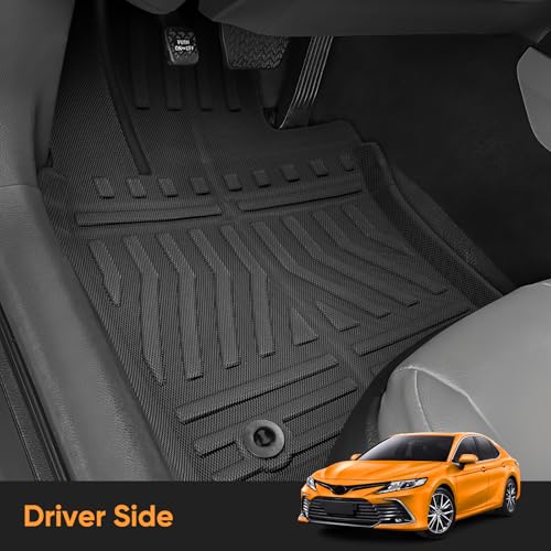 Image of Car Floor Mats for Toyota Camry 2018-2024 FWD Not for Hybrid & AWD 3 PCS | Smart Package Factory Direct XPE Material All Weather Easy-install Odorless Waterproof No Trim Non-slip Easy-clean Durable
