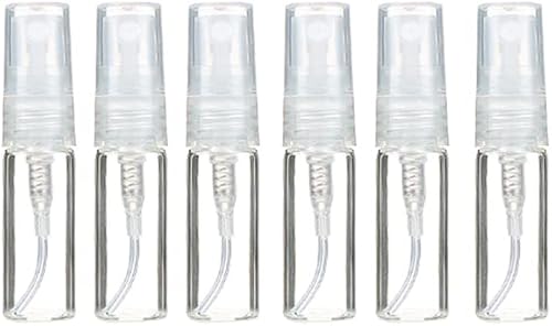 Paquete de 25 recipientes de botella de vidrio con atomizador de perfume transparente para limpieza, viajes, aceites esenciales (0.1 fl oz)