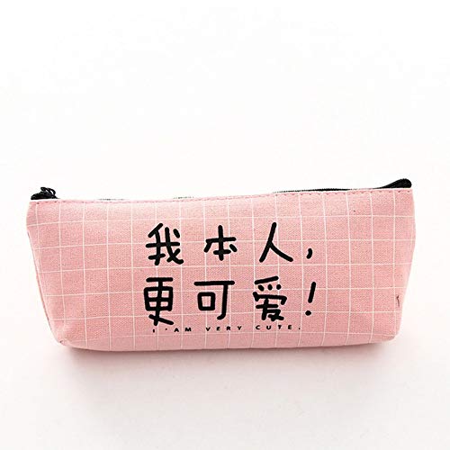 ukYukiko Trousse à crayons en toile Motif mots amusants rose Cover