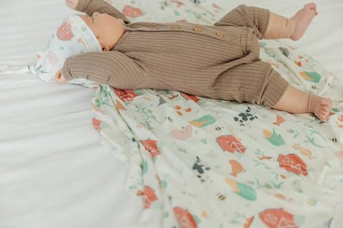Image of Copper Pearl Swaddle Blankets for Newborns | Soft Stretchy Receiving Blankets for Boys and Girls | Large 46 x 46 Inch Baby Blankets | Lightweight and Breathable Swaddles | Farmstead