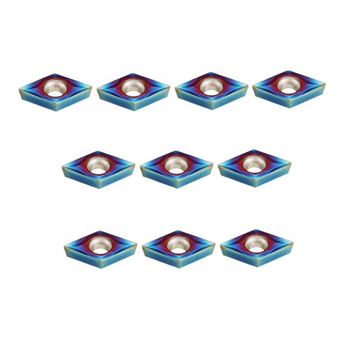 Carbide Inserts SEVENMORE 10pcs HRC45 Blue Nano DCMT070204 YBC251 Carbide Insert for SDJCR/SDNCN/SDQCR Turning Tool CNC Lathe Indexable Solid Carbide Turning Insert Blade for Lathe Turning Tool Holder