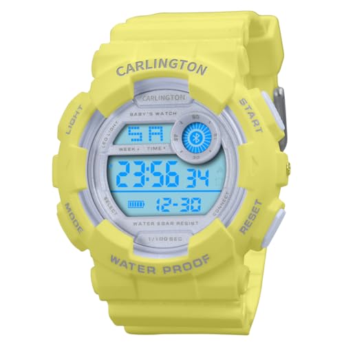 Image of Carlington Kids Digital Watch for Boys and Girls Age 3 to 14 Years Multicoloured Band with Alarm and Date Display - 9121