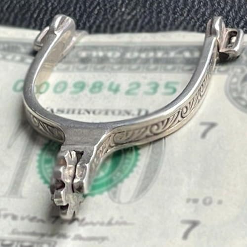 Rare Vintage Western Spur Silver Money Clip, Personalised Engraved Money Clip, Retro Spur-Shaped Cash Clip, Western Themed Metal Cash Clip Bill Holder, Horse Rider Accessory Gifts for Men4