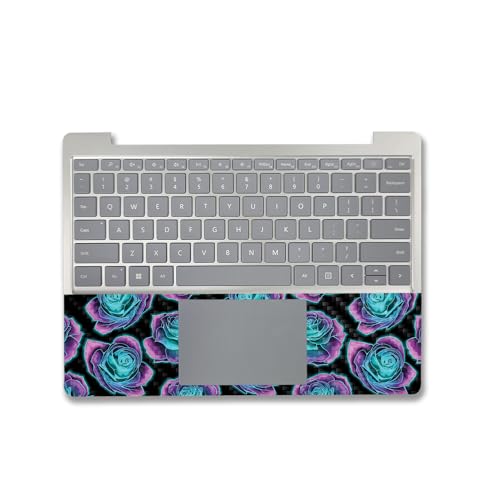 Image of MightySkins Carbon Fiber Skin Compatible with Microsoft Surface Laptop Go 3 (2023) Full Wrap Kit - Crystalline Roses | Protective, Durable Textured Carbon Fiber Finish | Made in The USA