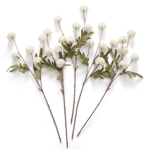 Laelfe 5 Bouquets d'Hortensias Artificiels 25 Têtes au Total 52cm Fleurs Artificielles en Soie Réalistes pour Maison Jardin Fête Bureau Mariage Décoration