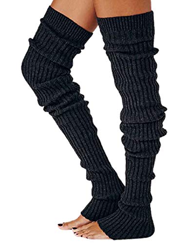 Springcmy Women's Cable Knitted High Boot Socks Extra Long Winter Over Knee Stockings Leg Warmers