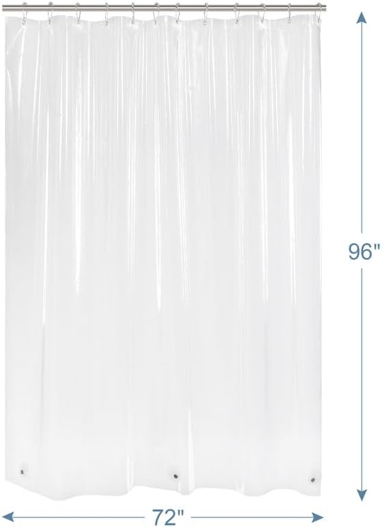 Miniatura 3 de Amazer Forro de cortina de ducha extra largo, 72 x 96 pulgadas, forro de ducha de plástico transparente PEVA, impermeable, peso medio, cortinas de