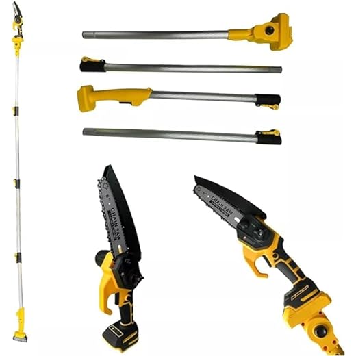 Mini Motosserra com Cabo Extensor, Motosserra de Poda em Alturas, Motosserra Extensível, 3M Altura Máx., Motosserra Extensora, Podadora, Motopoda Automática, Motopoda Elétrica