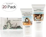 TRAVELWELL Landscape Series Hotel Toiletries Amenities Travel Size Massage Cleaning Soaps 1.0oz/28g,Shampoo & Conditioner 2 in 1,Body Lotion each 20 Individually Wrapped