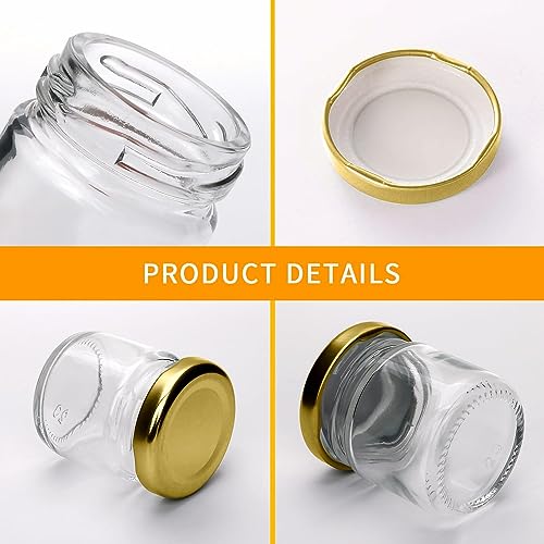 Image of Glassbunny 1 oz Round Small Glass Jars with Lids, Mini Honey Jars, Candle Jar for Candle Making, Gifts, Crafts, Spices, Wedding, Party Favors 33ML Set of 6