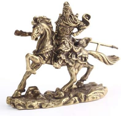 Fashion158 Brass Riding Guan Gong Decoration Bronze Statue Wucai God Guan Yu Dadao Guan Erye Statue Office Buddha Decoration