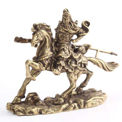 Fashion158 Brass Riding Guan Gong Decoration Bronze Statue Wucai God Guan Yu Dadao Guan Erye Statue Office Buddha Decoration
