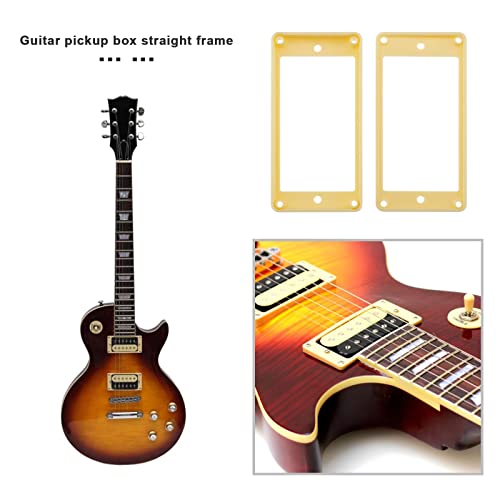 Be In Your Mind 4Pcs Humbucker Pickup Frame Humbucker Pickup Mounting Rings Set Pickup Straight Frame Accessories for Electric Guitar Plastic Cream - Image 2