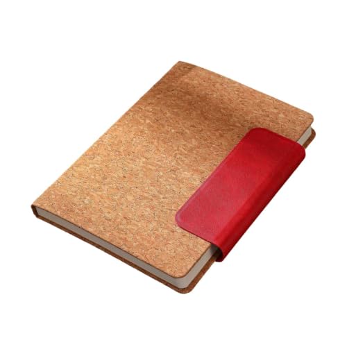 Carnet de notes A5 en liège rouge élégant avec fermoir magnétique Pin doux