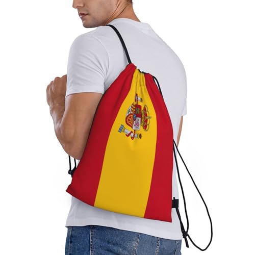 Spanish flag print Drawstring Bag Sack Gym Bag Ditty Bag for Gym Traveling, Hiking, Yoga, Shopping for Adult3