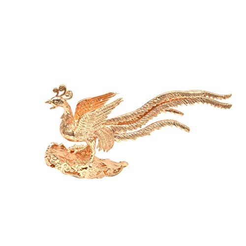 EXCEART Accesorios De Bricolaje Dorados 1 Ud. Horquilla Fénix Estatua Fénix Dorada Tocados de Novia Ave Fénix Animales Joyería para Mujeres Horquilla Suministros Accesorios De Latón