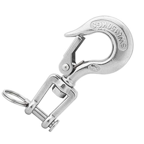 Lightweight High Hardness Durable Wear-Resistant Hook With Latch, Jaw Hook, for Boat Kayak(3/16″)’