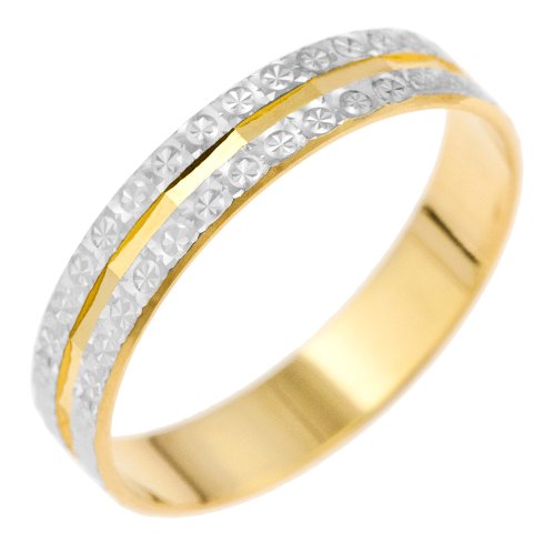Bijoux pour tous 9-WR7109 - Alianza de oro bicolor de 9 quilates sin gema