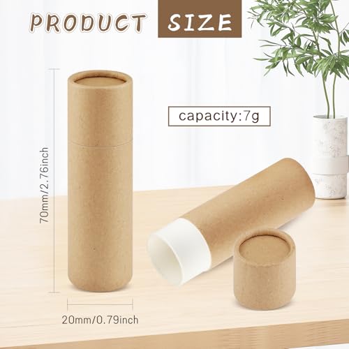 25Pcs 7g Empty Brown Paper Lipbalm Tubes Round Push-Up Paperboard Lipstick Containers for Solid Perfume Ointment Deodorant Lotion Stick Sample2
