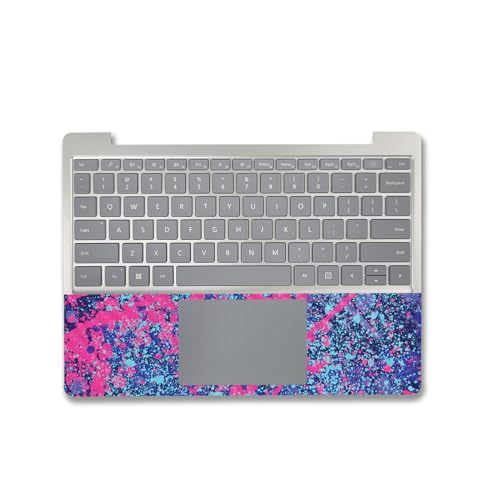 Image of MightySkins Carbon Fiber Skin Compatible With Microsoft Surface Laptop Go 3 (2023) Full Wrap Kit - Vibrant Splatter | Protective, Durable Textured Carbon Fiber Finish | Easy To Apply | Made in the USA