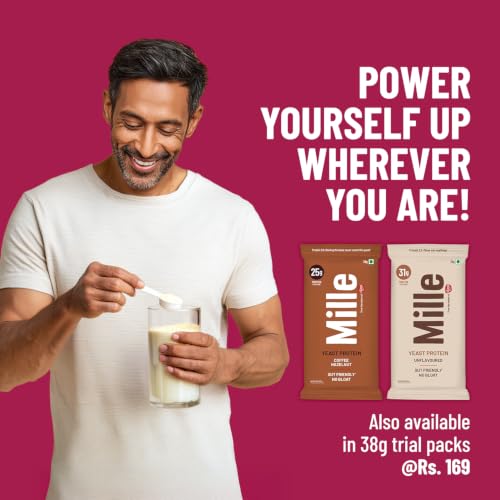 Image of Mille Yeast Protein Super Saver Pack | 31g Protein | Unflavoured | Fermented Yeast Protein Powder | Vegan, No Bloat, Heat-Stable | All 9 Essential Amino Acids | 1kg