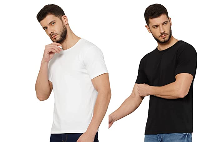 Image of T-Shirt for Men - 100% Cotton Casual T-Shirt | Half Sleeve, Round Neck 4 Way Stretch Fabric | Slim Fit T-Shirt