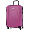 ITACA – Middelgrote Koffer. Medium Trolley Reiskoffer van ITACA. Lichtgewicht ABS Harde Schaal 4 Wielen Cijferslot, Fuchsia-Antraciet