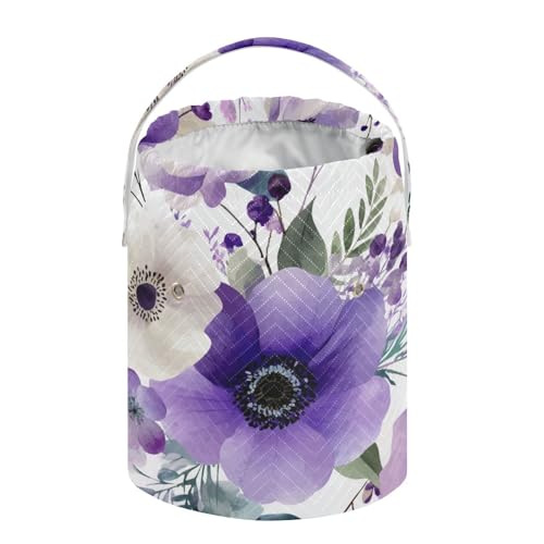 Image of Tatenale Crochet Bag Yarn Bag Knitting Project Bag with Pockets and Handle Portable Yarn Storage Organizer Tangle Free 8.3x11 InchBlue and White Silver Lotus Flowers and Berries20