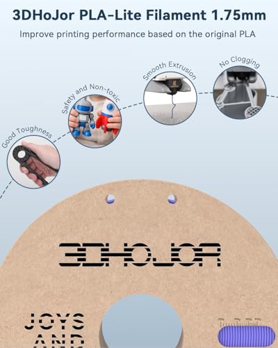 Image of 3DHoJor PLA Filament 1.75mm,3D Printer Filament,1kg Cardboard Spool (2.2lbs),Dimensional Accuracy + /- 0.03 mm,Vacuum Packaging Odor Free Clog Free Fit Most 3D FDM Printer,Periwinkle Blue